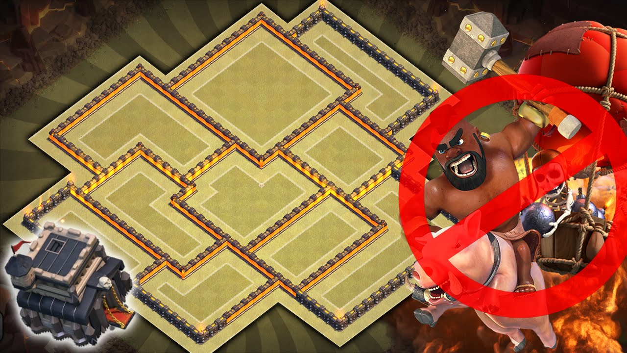 Clash of Clans - NEW Update TH9 Clan Wars BASE!! CoC Best Town hall 9 Anti-Three Star/Trophy Base!!
