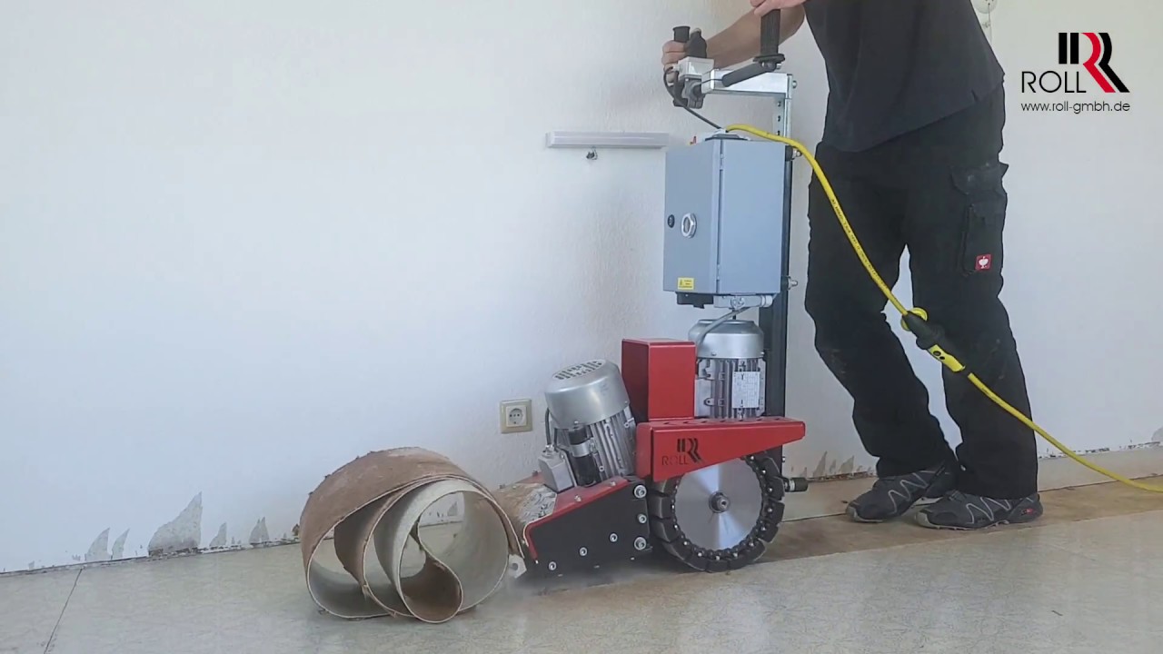 Entfernen von PVC-Bodenbelag mit Kokosrücken mit dem ROLL-STRIPPER RO-3