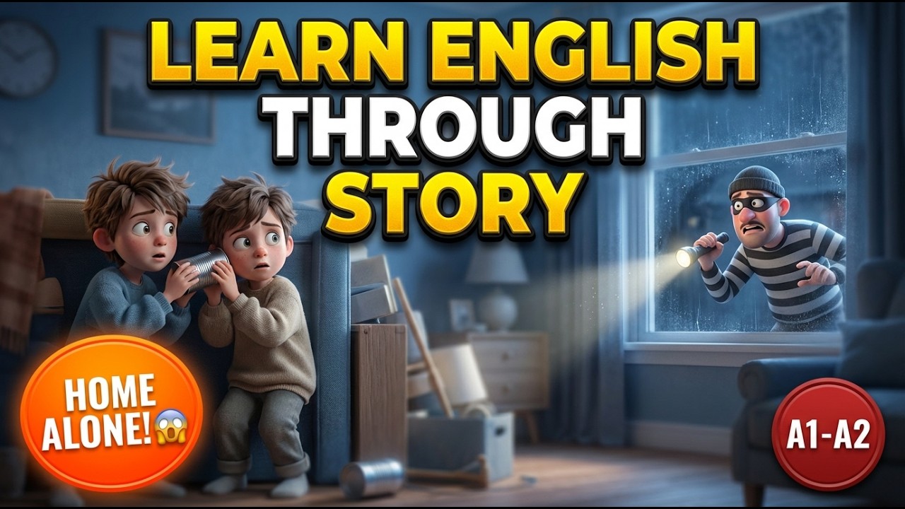 Learn English Through Story: Home Alone with a Thief | Easy English Story for Beginners