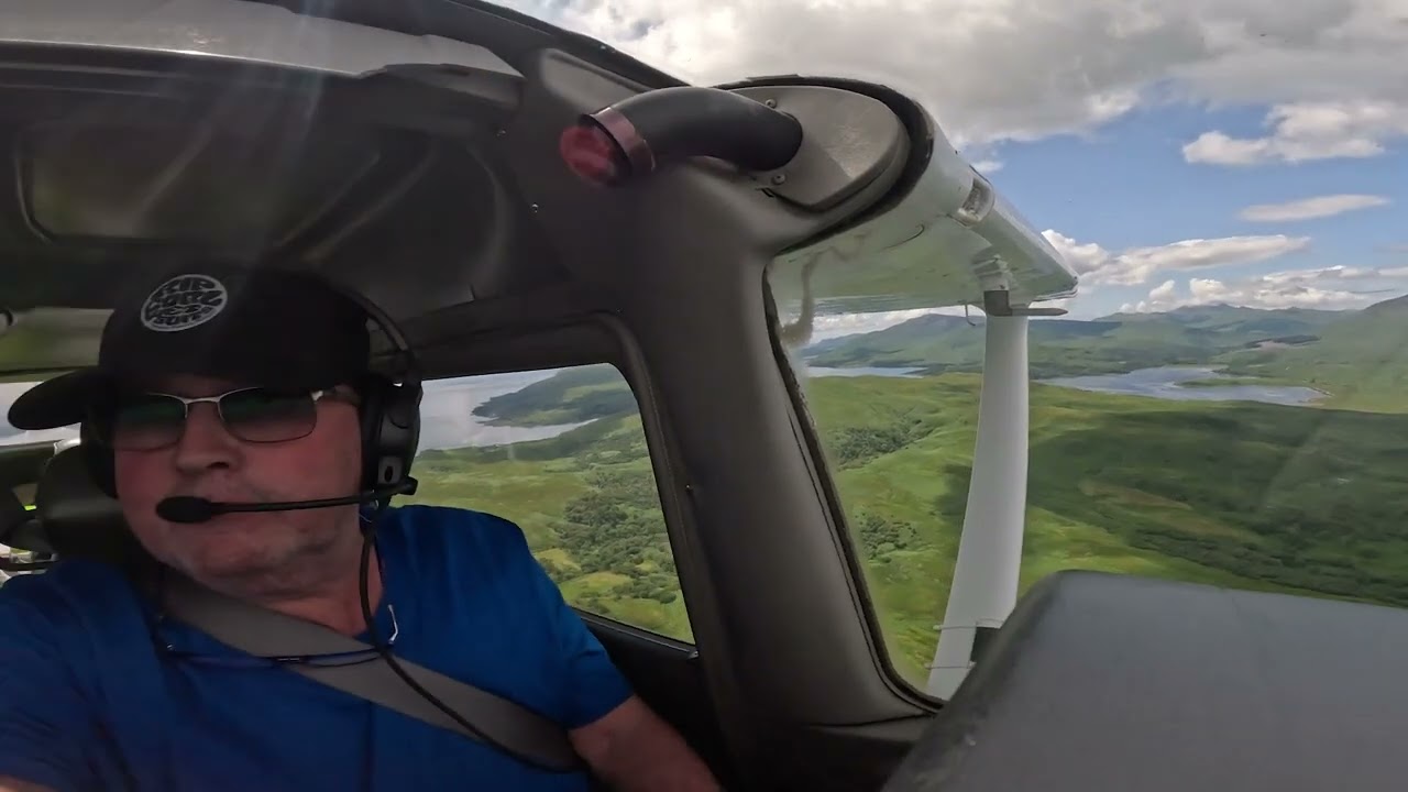 Flying from Weston to Glenforsa Airfield on the Isle of Mull Scotland