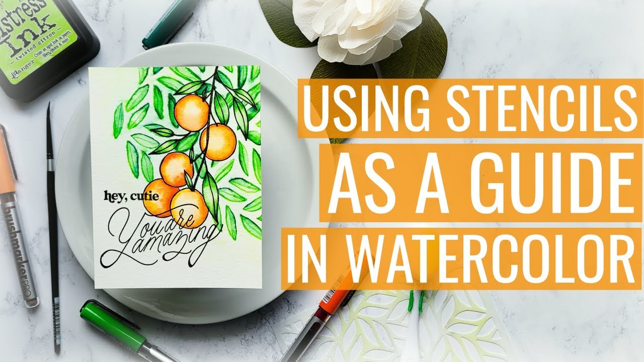 Using Stencils as a Guide in Watercolor: Getting Ahead