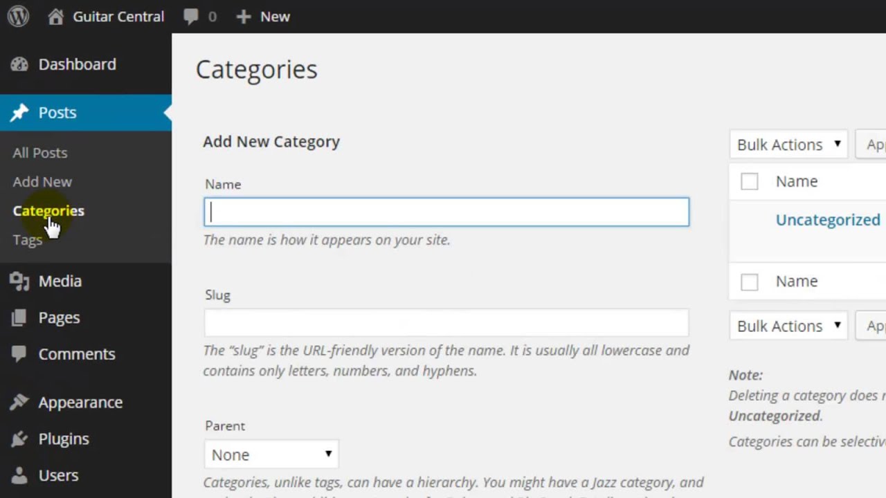 Tutorial #5: Organizing WordPress Content: Creating Categories