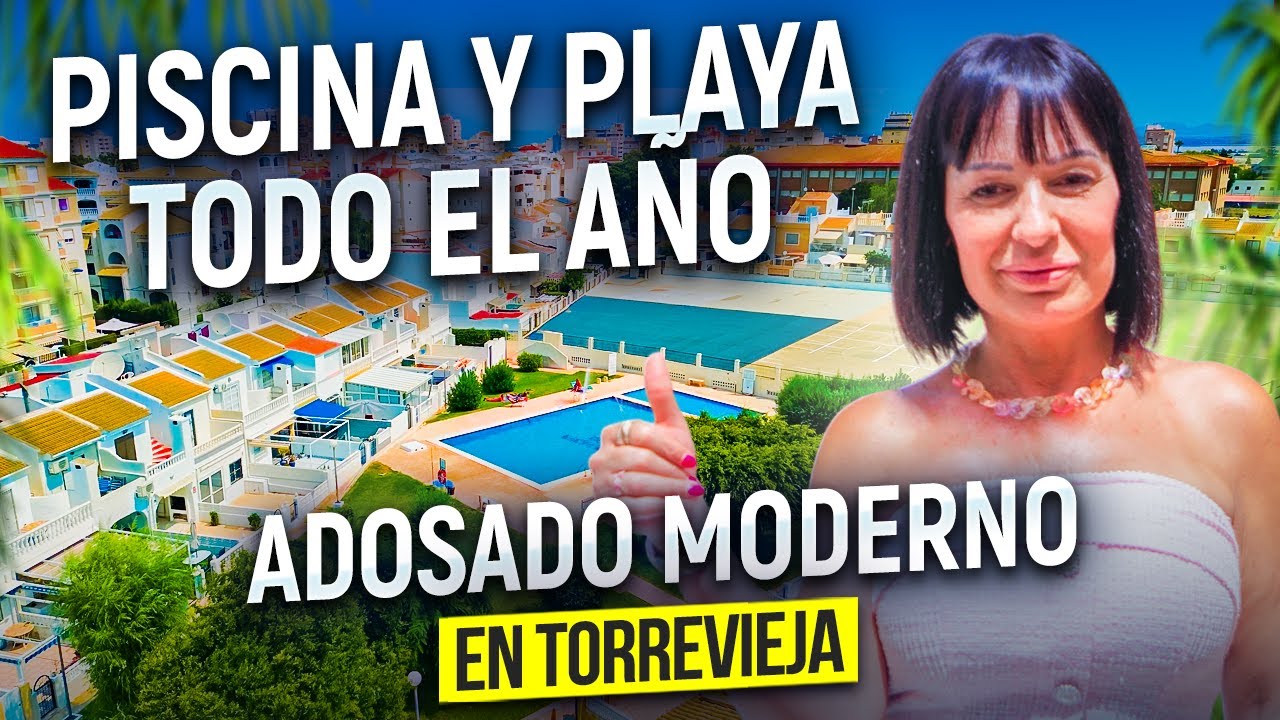 Adosado en Torrevieja 🏡 A 800 m de la playa del Cura | 3 dormitorios + piscina