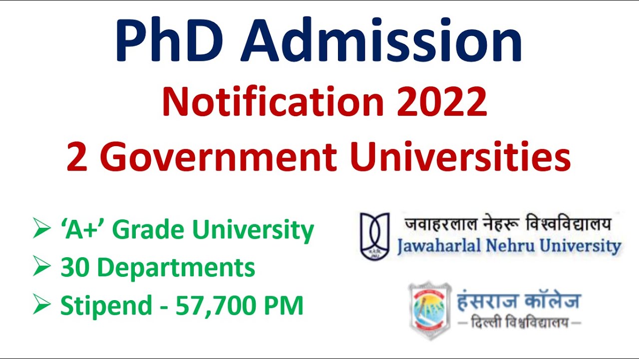 PhD Admission 2022 | PhD Notification in Government University 2022 |