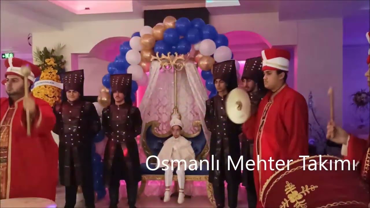 Sünnet Organizasyonu sünnet tahtı ve yeniçeri askerleri - Osmanlı Mehter Takımı