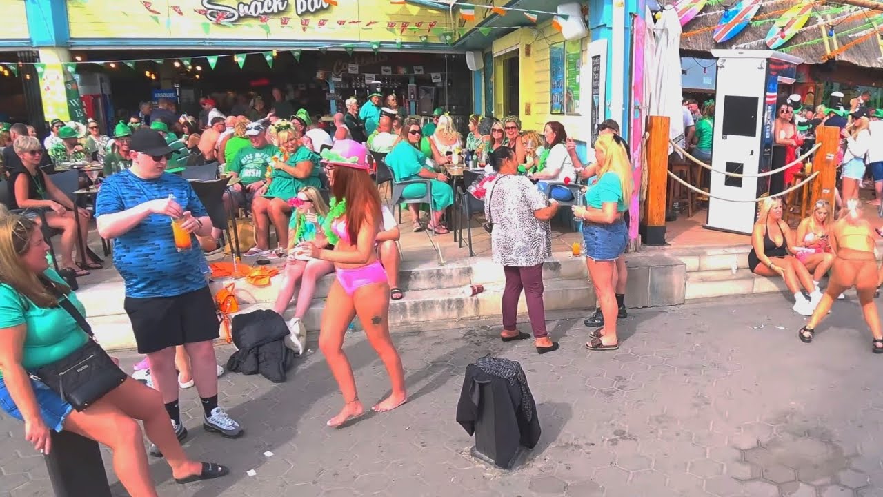 Benidorm Levante Beach to Gerona Street Saint Patrick Day 2024