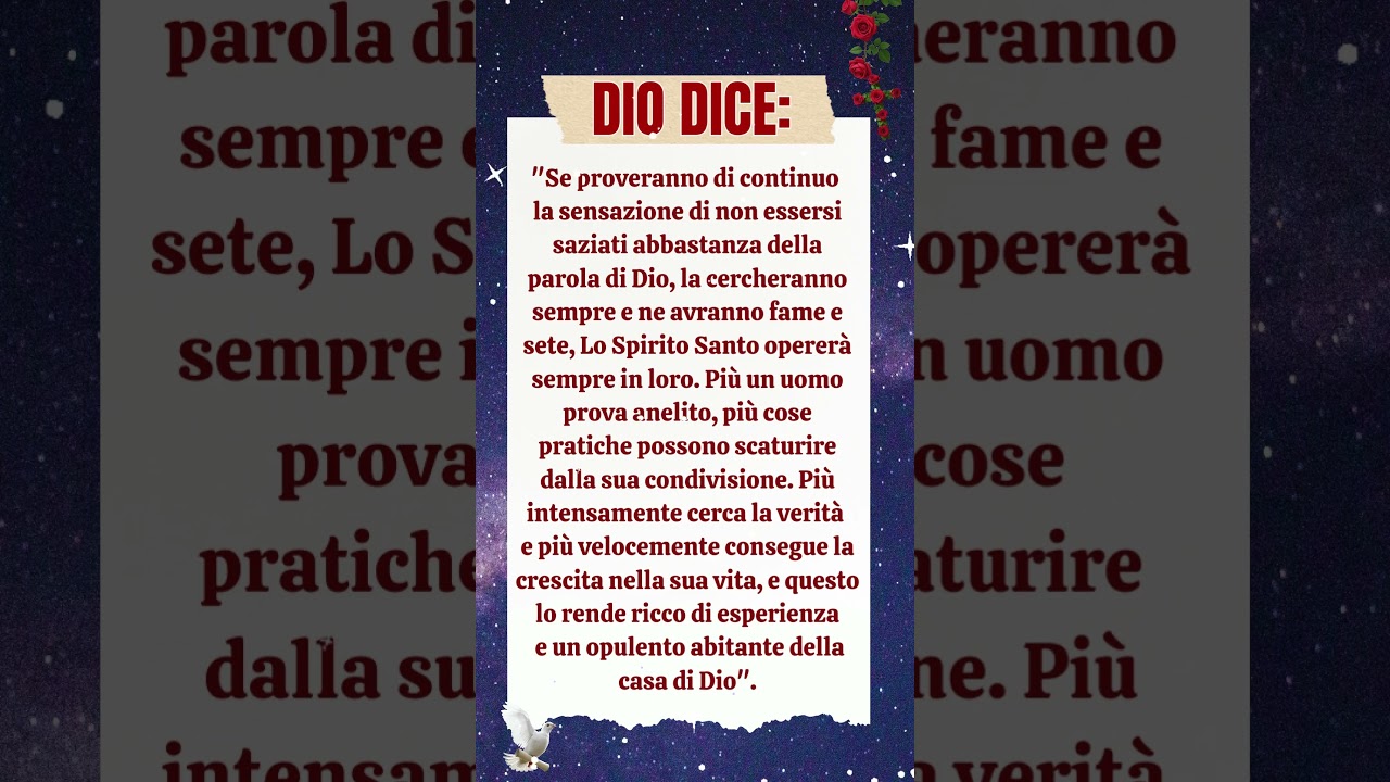 Dio ti ama! Tocca la Sacra Scrittura e che tu diventi la persona più ricca.