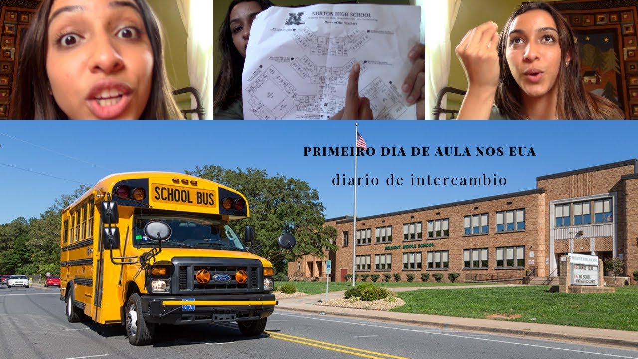 PRIMEIRO DIA DE AULA NOS EUA 🇺🇸🚌📚