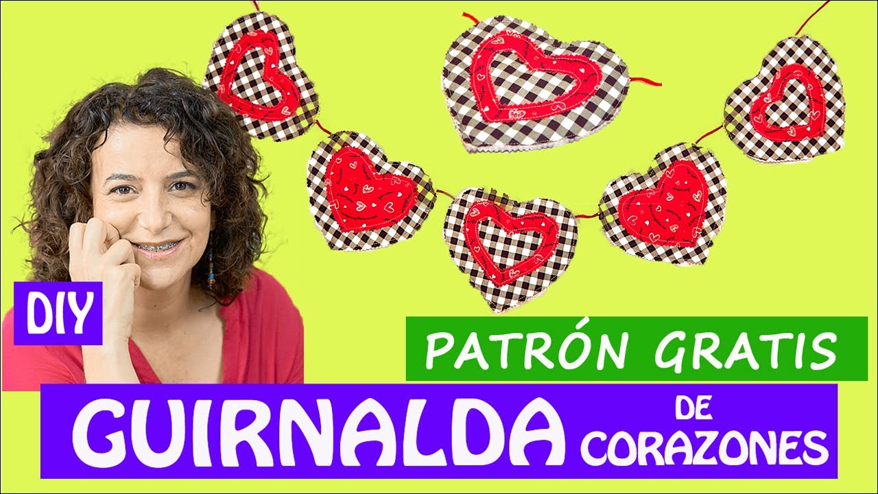 💙 Cómo hacer 1 GUIRNALDA de CORAZONES de tela | (MUY FÁCIL) ✅