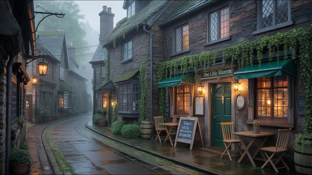 Rainy London Coffee Shop | Dark Academia Classical Music & Cozy Café Ambience
