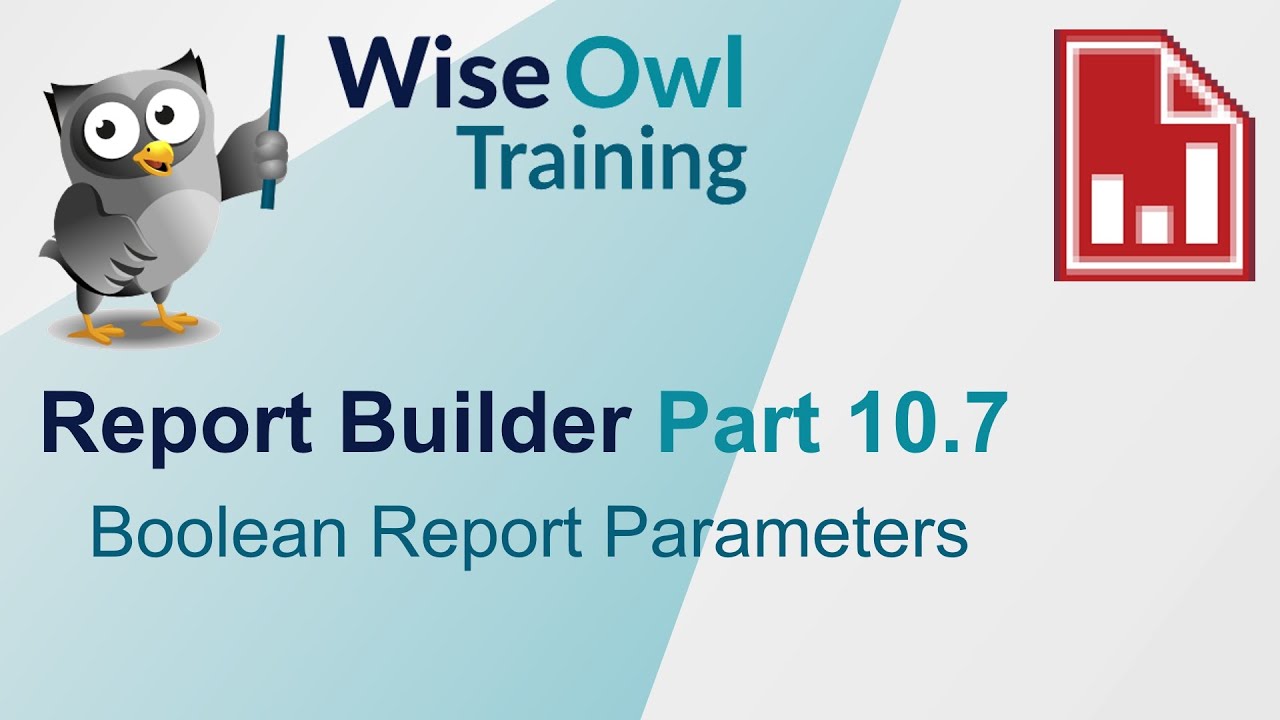 SSRS Report Builder Part 10.7 - Boolean Report Parameters