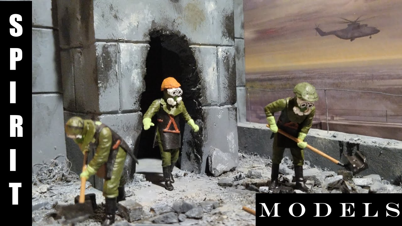 ДИОРАМА ЧЕРНОБЫЛЬСКИЕ ЛИКВИДАТОРЫ - МОТЫЛЬКИ - Диорама ЧАЭС - Авария на Чернобыльской АЭС