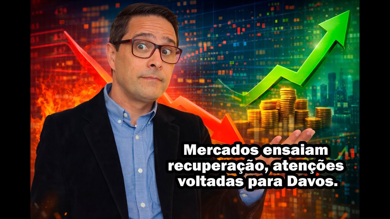 Discurso de Trump em Davos no radar; Mercados tentam recuperação após quedas na véspera.