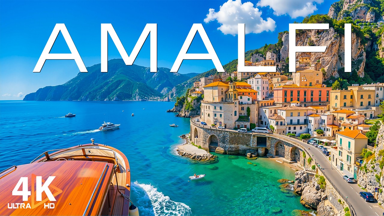 Амальфитанское побережье 4K 🇮🇹 Исследуйте захватывающие дух скалы и приморский рай Италии