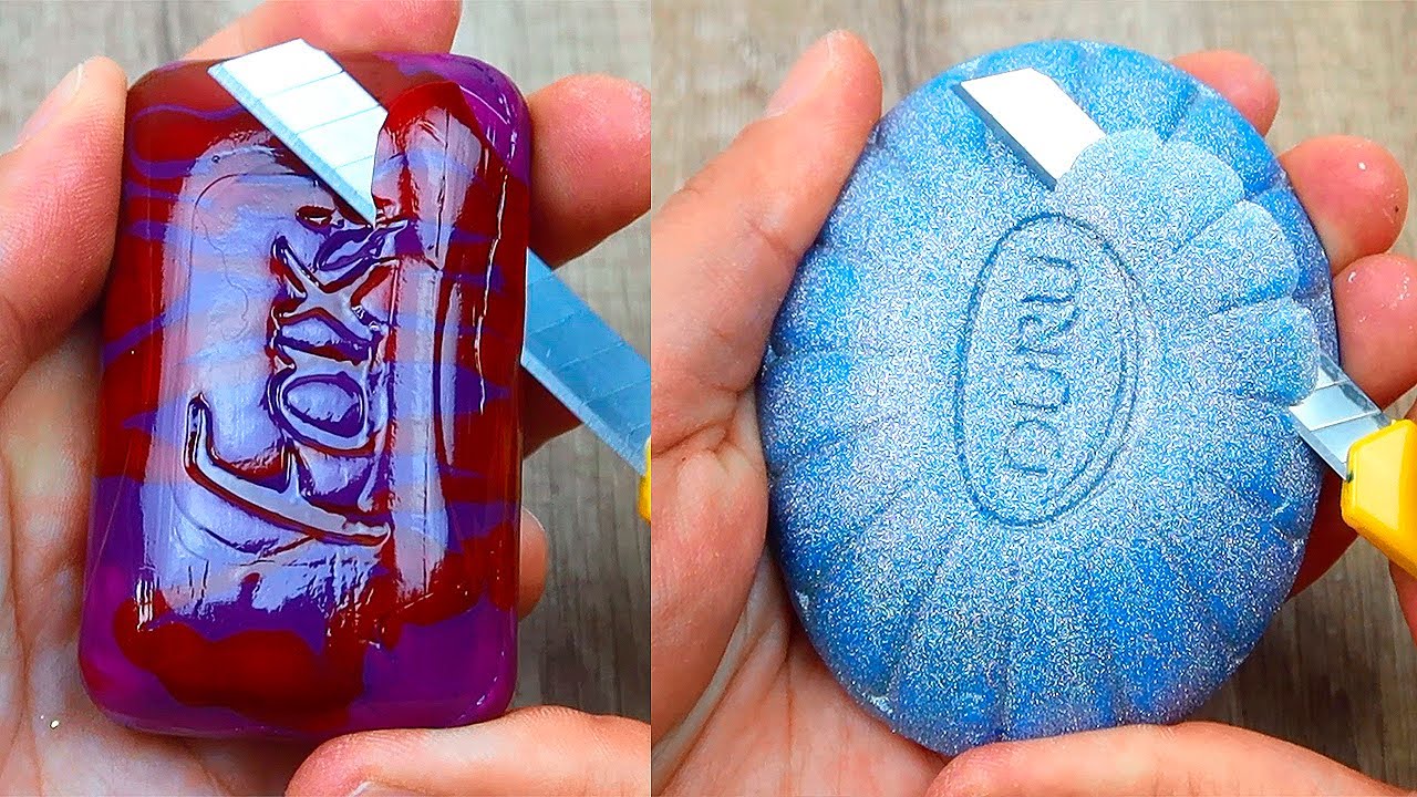 Relaxing Soap Carving ASMR-Satisfying Soap Cutting. Amazing soap cutting-69