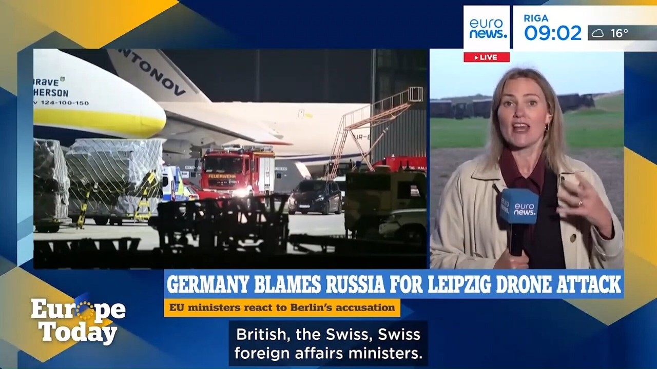 EU foreign ministers meet as Berlin blames Russia for drone attack