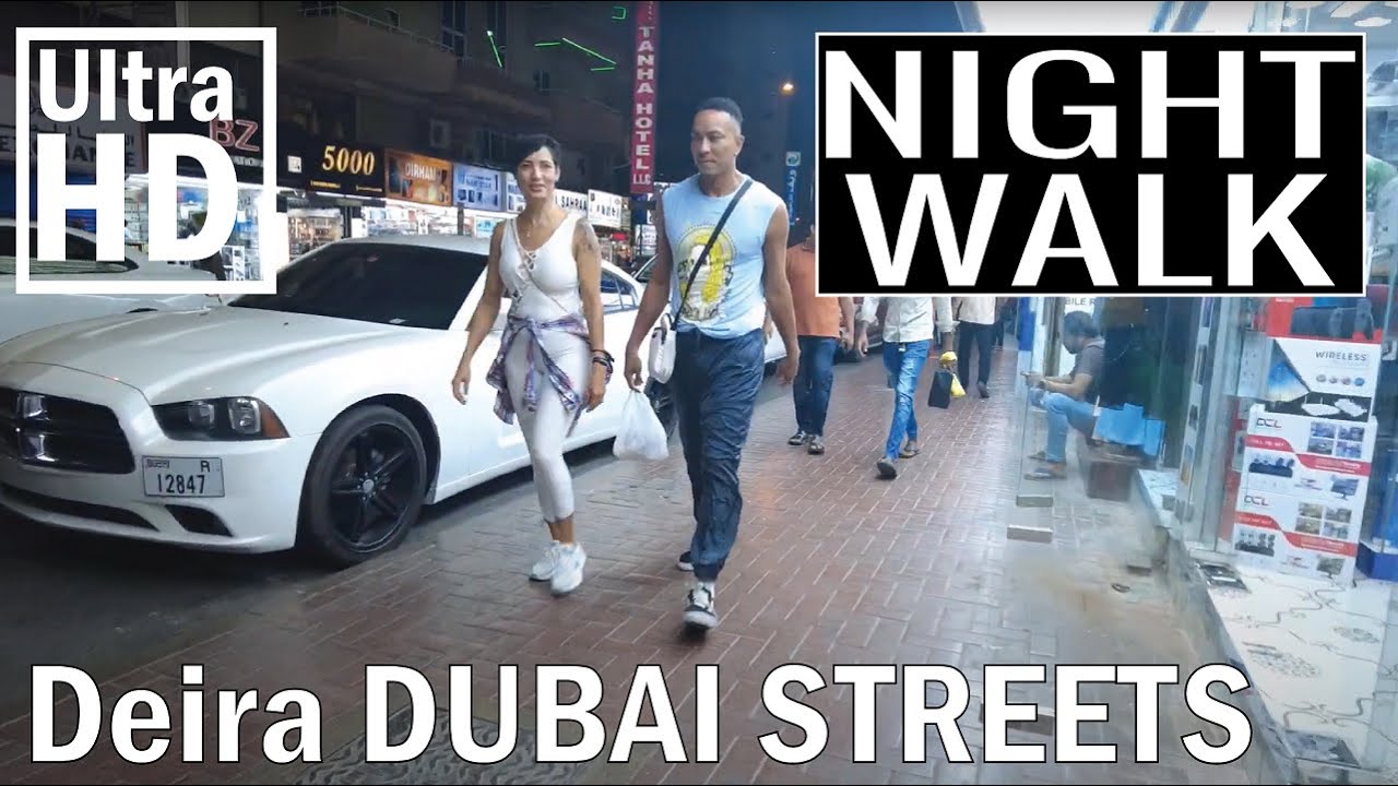 Virtual tour Deira Dubai Night Walk in streets | Ultra HD | Travel By Walk