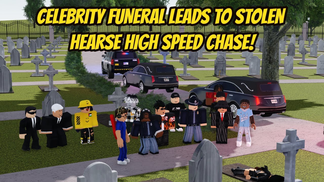 Greenville, Wisc Roblox l Celebrity Funeral Hearse STOLEN - Police Chase Roleplay