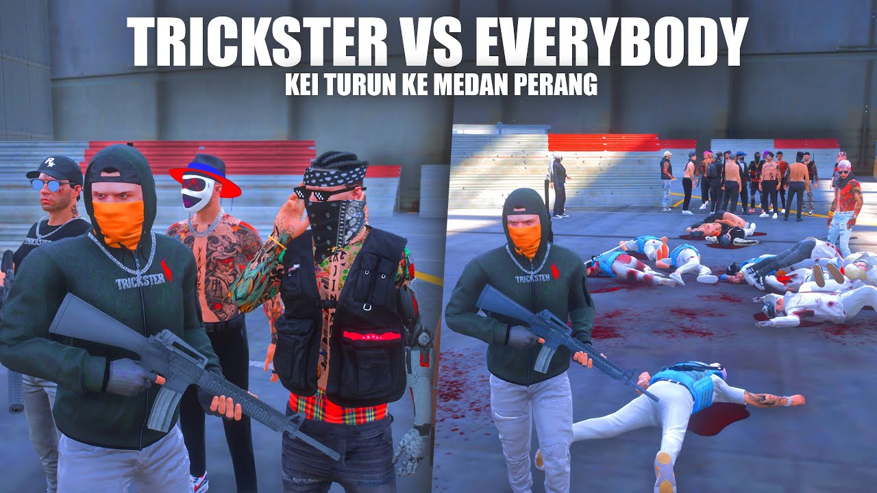 KETUA TRICKSTER KEI MENURUNKAN ANGGOTANYA KE MEDAN PERANG ! TRICKSTER VS EVERYBODY !! GTA 5 ROLEPLAY