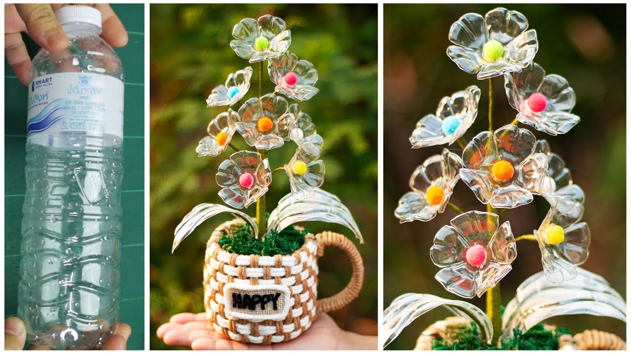 beautiful flowers diy flowers from waste plastic bottles | making flowers out of plastic bottles
