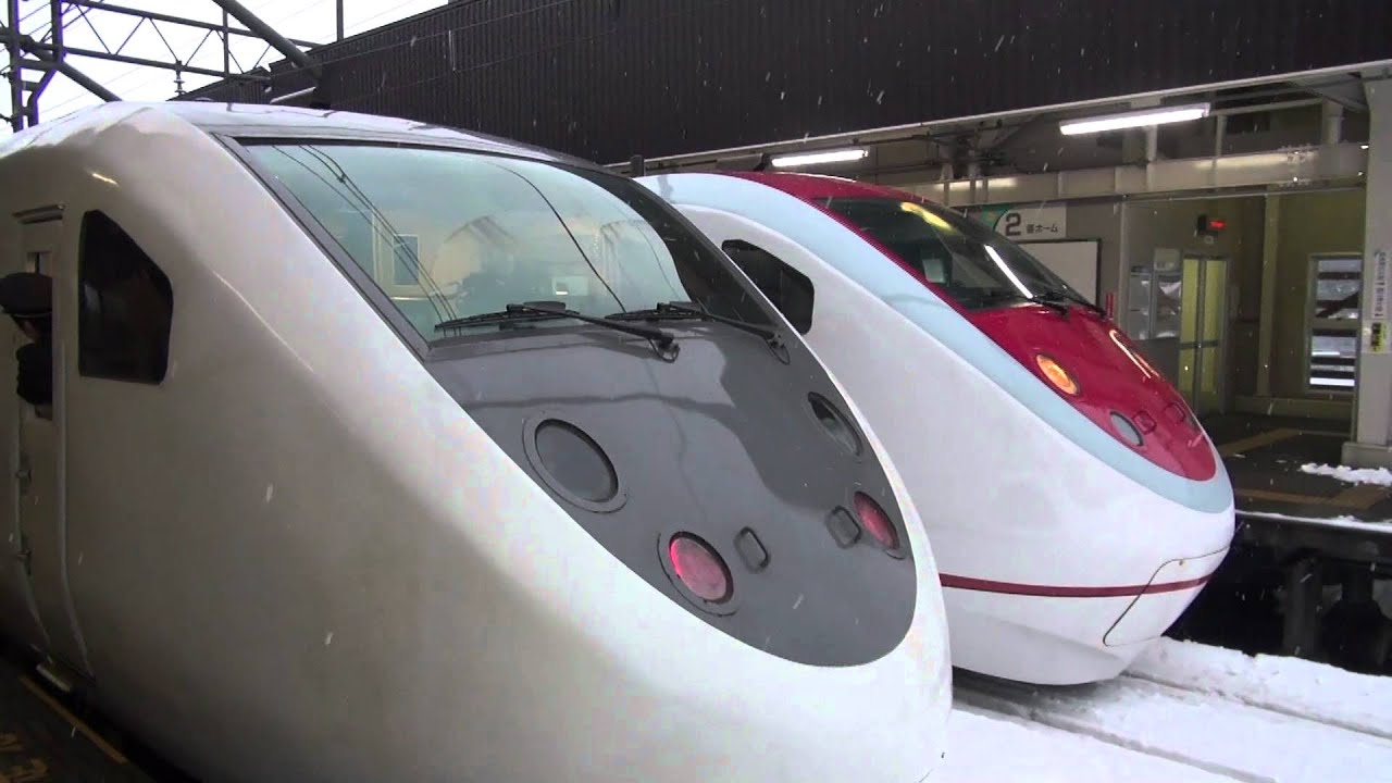 ほくほく線名物？はくたか同士の列車交換 虫川大杉駅