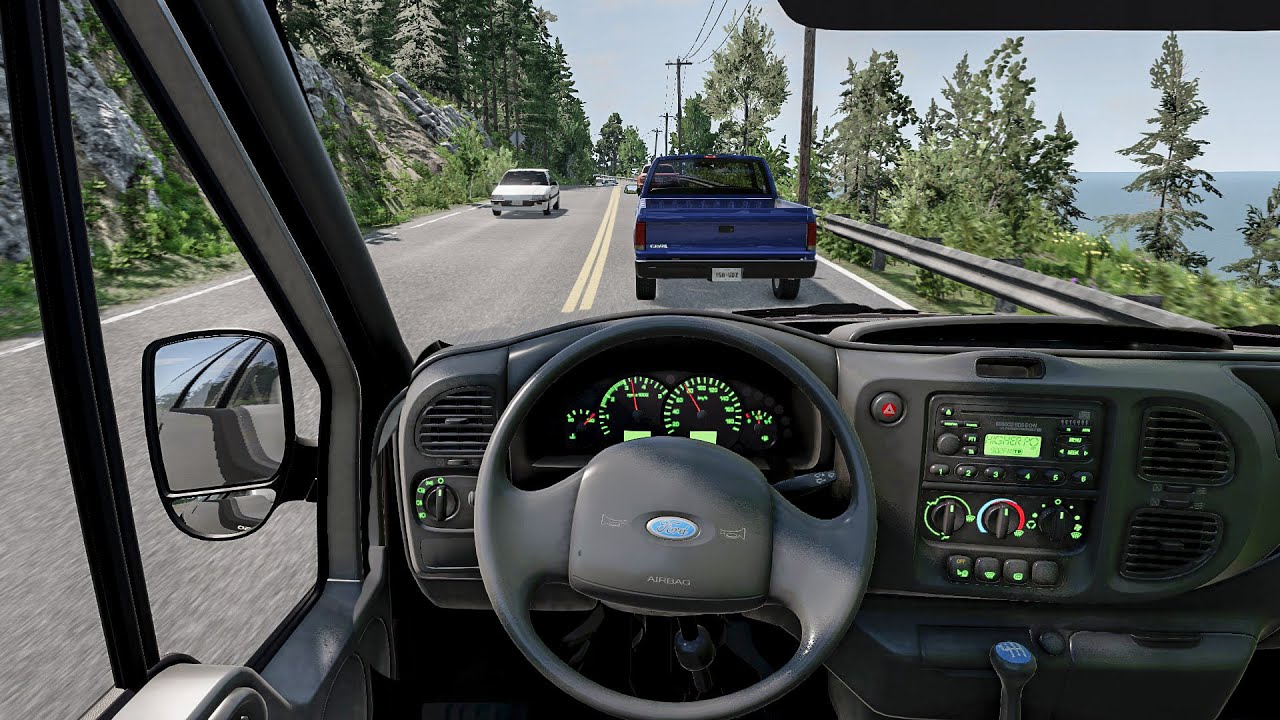 Ford Transit (MK6) | Beamng Drive [Steering Wheel] - Normal Driving