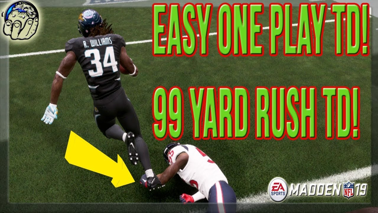 EASY ONE PLAY TD RUSHING PLAY! BEAT ANY COVERAGE! COVER 0 1 2 3 4 | Madden 19 Tips - 99 Yard Rush TD