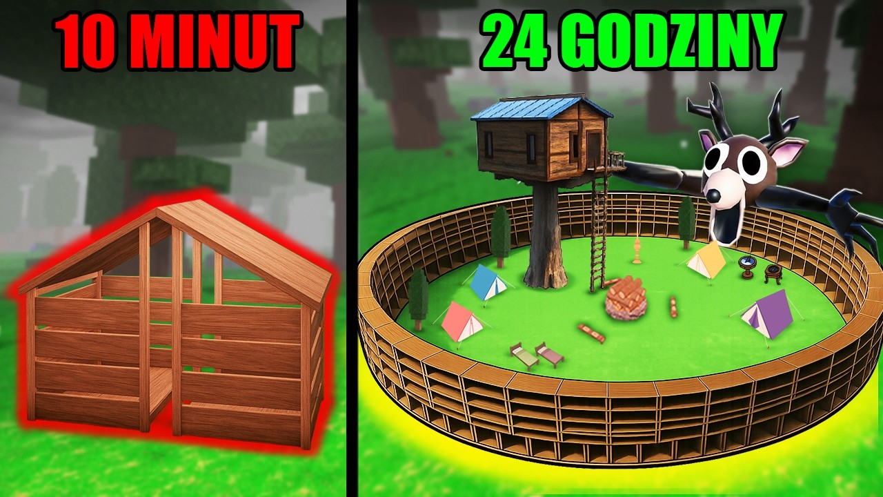 Budowałem Bazę Przez 24 Godziny W 99 Nocy W Lesie!