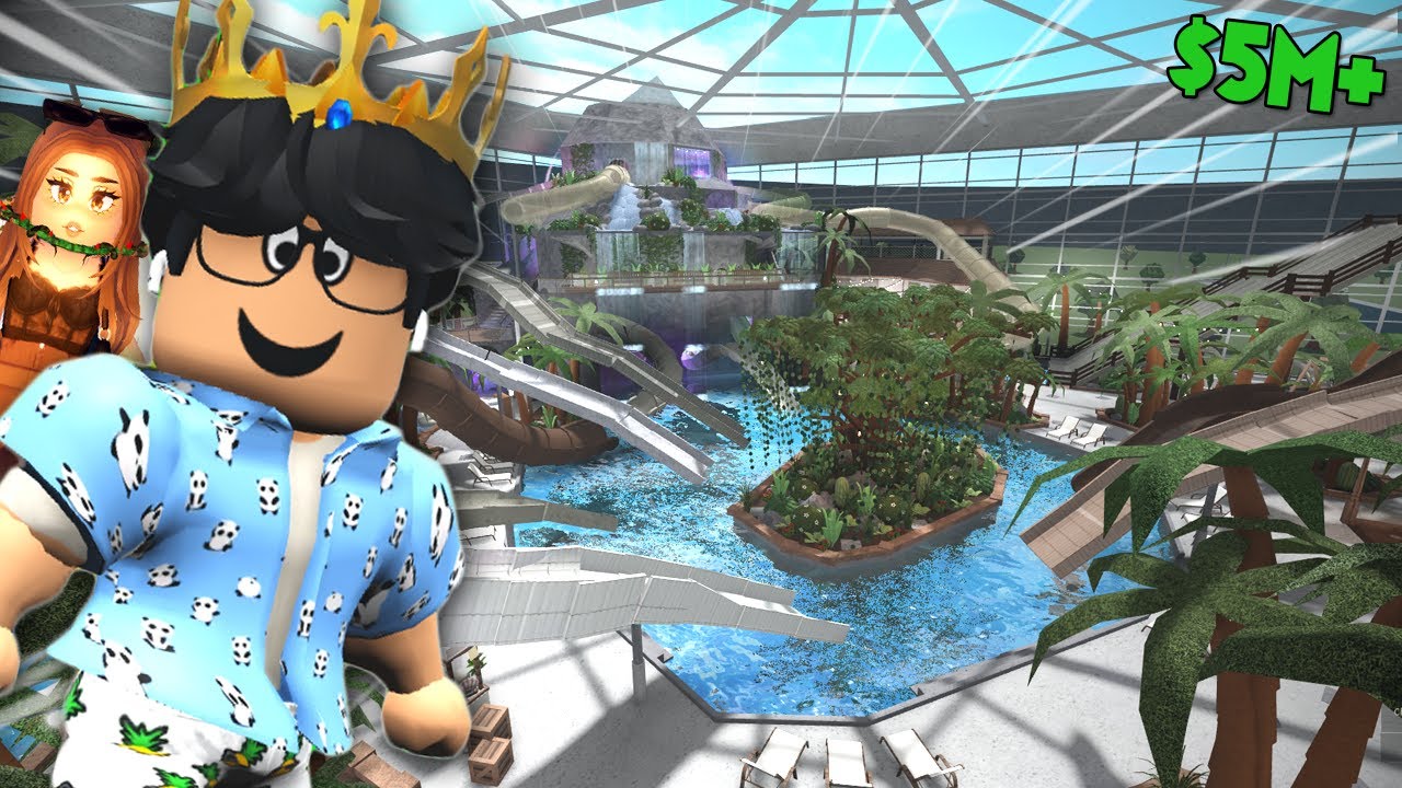 TOURING AN AMAZING $5M+ BLOXBURG INDOOR WATER PARK RESORT...