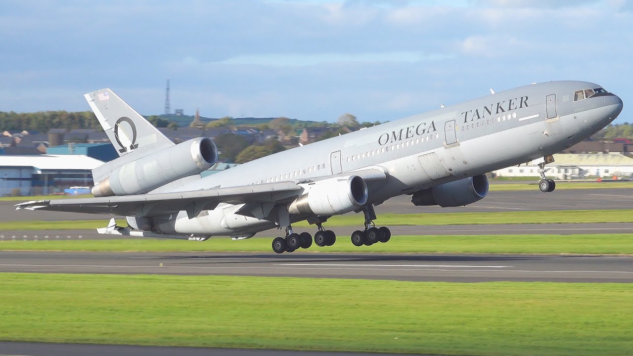 [4K] OMEGA McDonnell Douglas KDC10 Takeoff at Prestwick Airport | Operartion Atlantic Eagles 2025