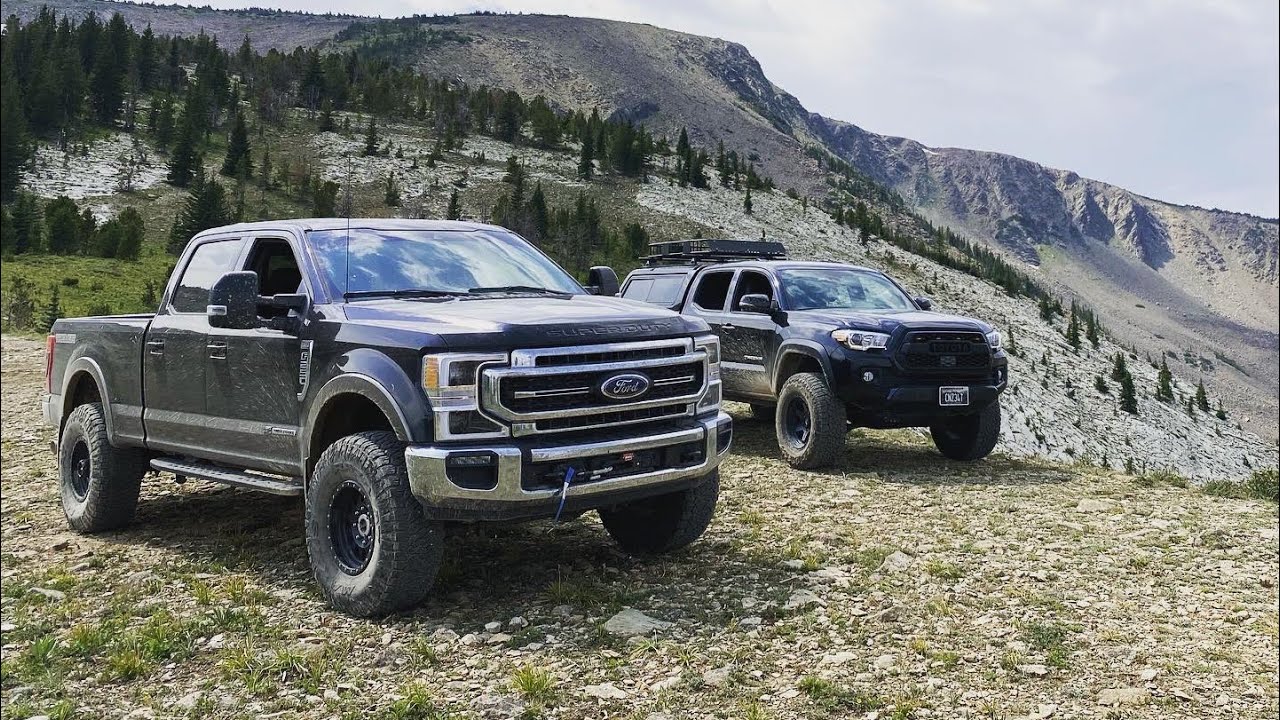 Ford Tremor and Tacoma overland the Beartooth Mountains