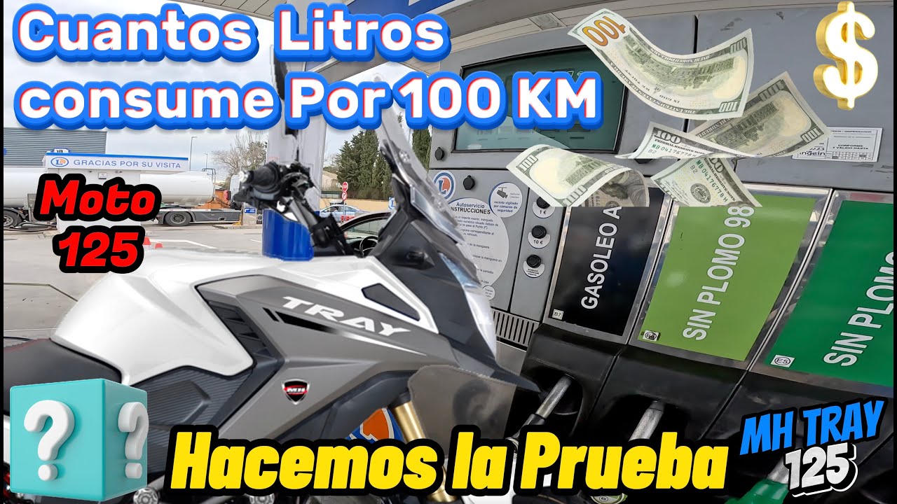 Cuantos Litros Gasta a los 100 Km mi Moto 125 - Prueba de consumo / MH TRAY 125 #moto  #trail #vlog