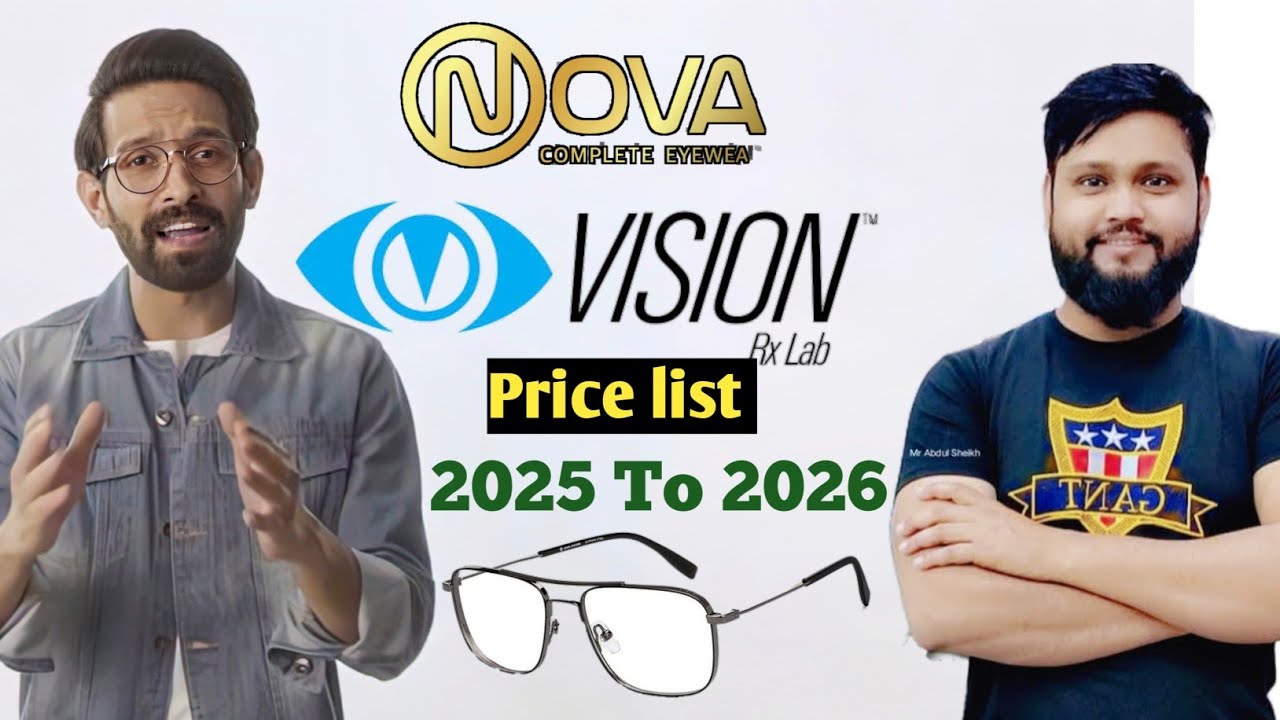 Vision RX lenses price list 2025 | Nova vision RX lenses price list 2025 2026