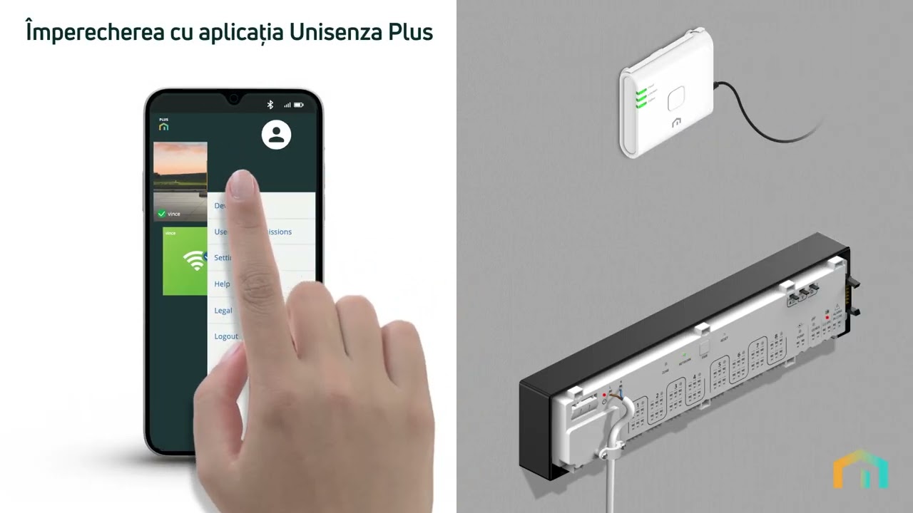 Unisenza Plus pentru încălzirea în pardoseală - Cum se conectează și se asociază modulul de comandă