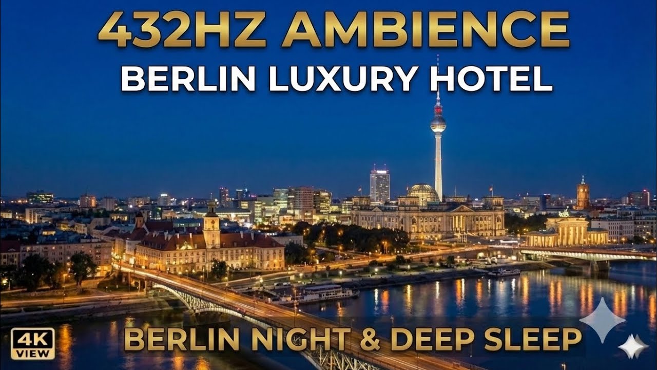 432Hz Berlin Luxury Hotel Ambience 🥂 German Schlager | Deep Sleep & Wealth Manifestation [4K] 🏛️