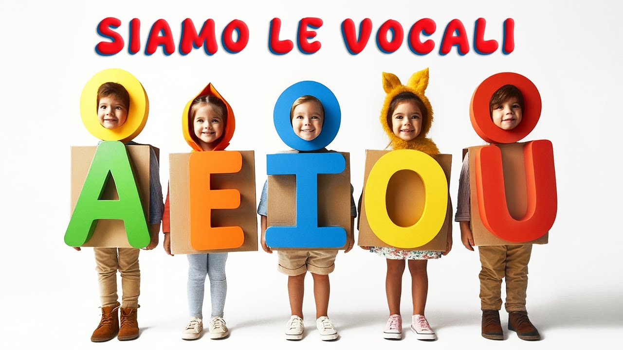 LA CANZONE DELLE VOCALI (con Testo) - Impariamo le vocali A E I O U (SCARICA SCHEDE IN DESCRIZIONE)