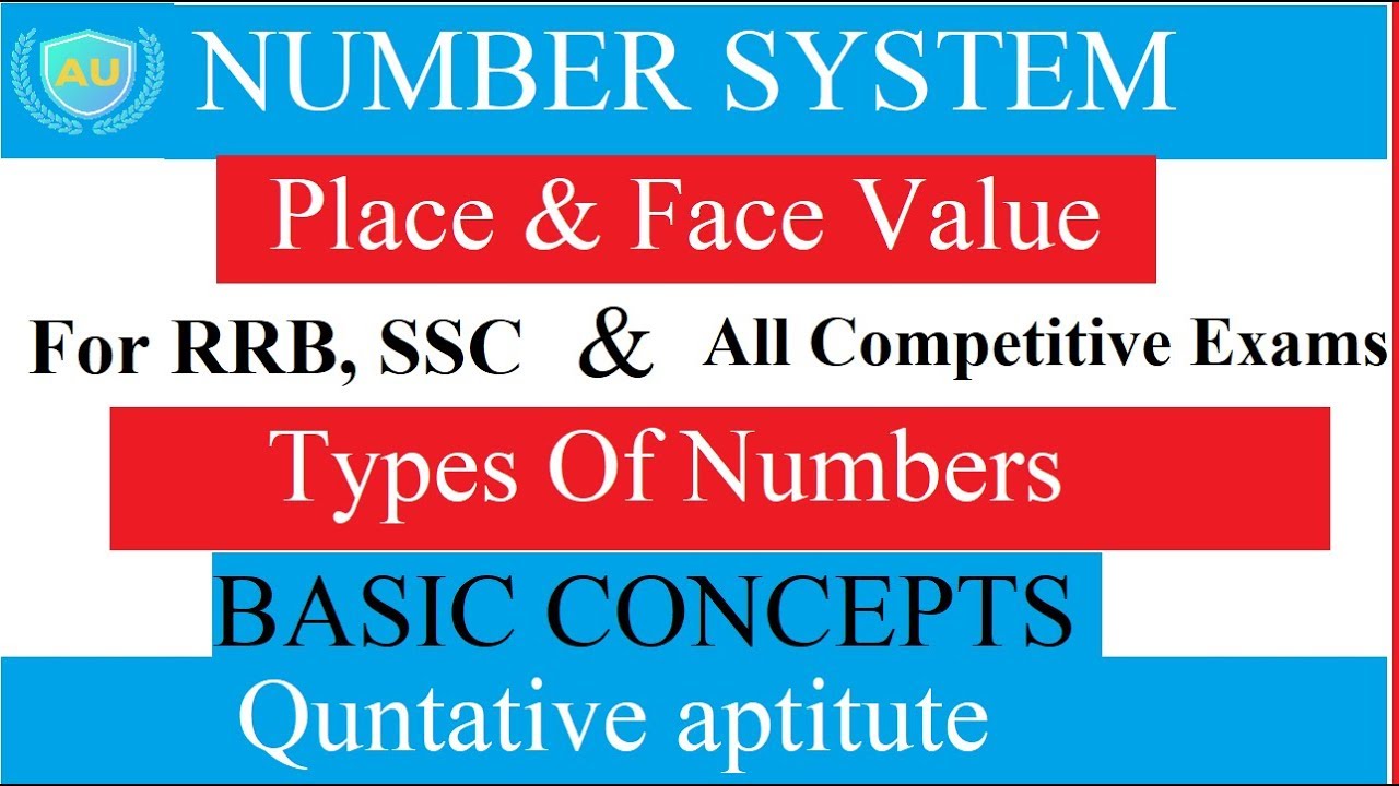 Types of numbers tutorial | Place & Face value | Number system| quantitive aptitute |The Concept Guy