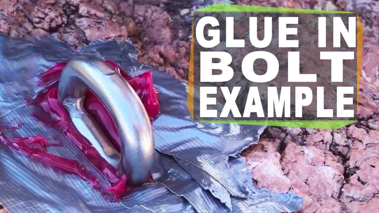 Glue in bolt example for highlines and climbing
