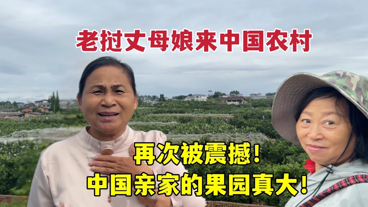 老挝丈母娘时隔两年来中国农村，还是被震惊！中国亲家的果园真大啊！