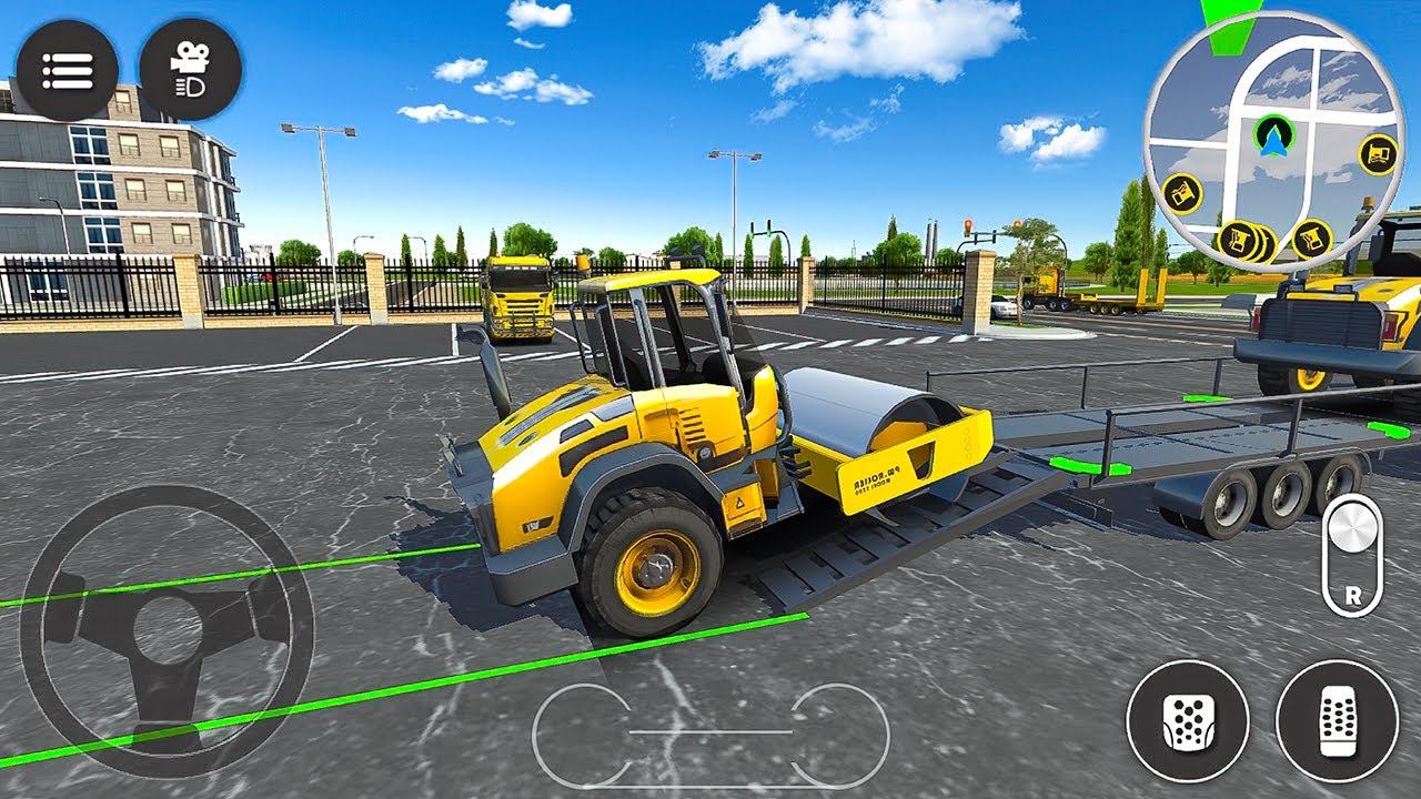 Transporting Road Roller & Bulldozer in Long Trailer Truck: Construction Sim 2022 - Android Gameplay