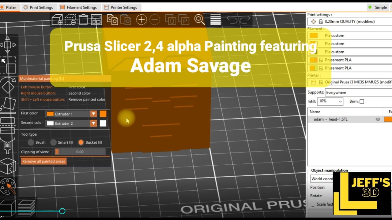 Prusa Slicer 2.4 alpha Painting featuring Adam Savage