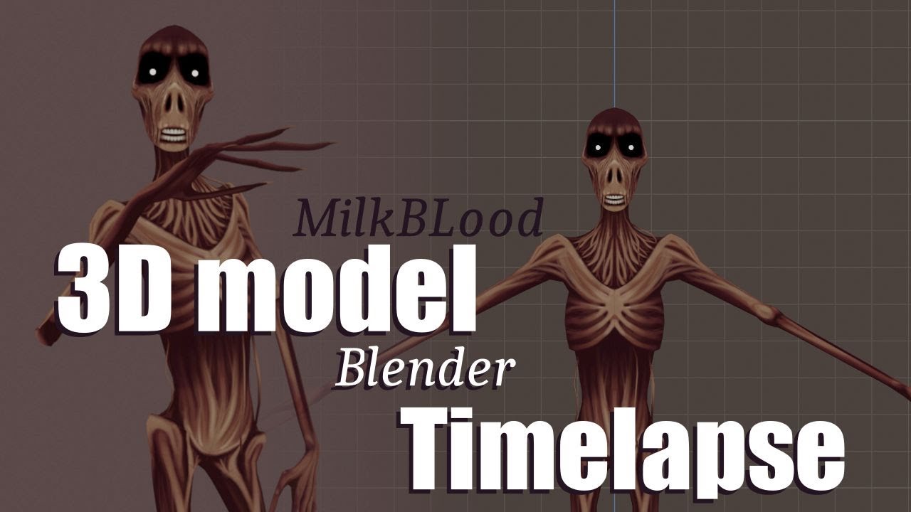 Milkblood 3D fan model Blender 2.9 Timelapse
