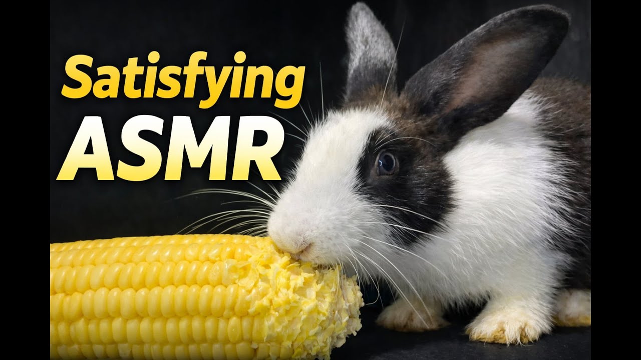 SATISFYING ASMR 🌽  Bunny Eats Sweet Corn (No Talking)| ASMR Bunny Eating