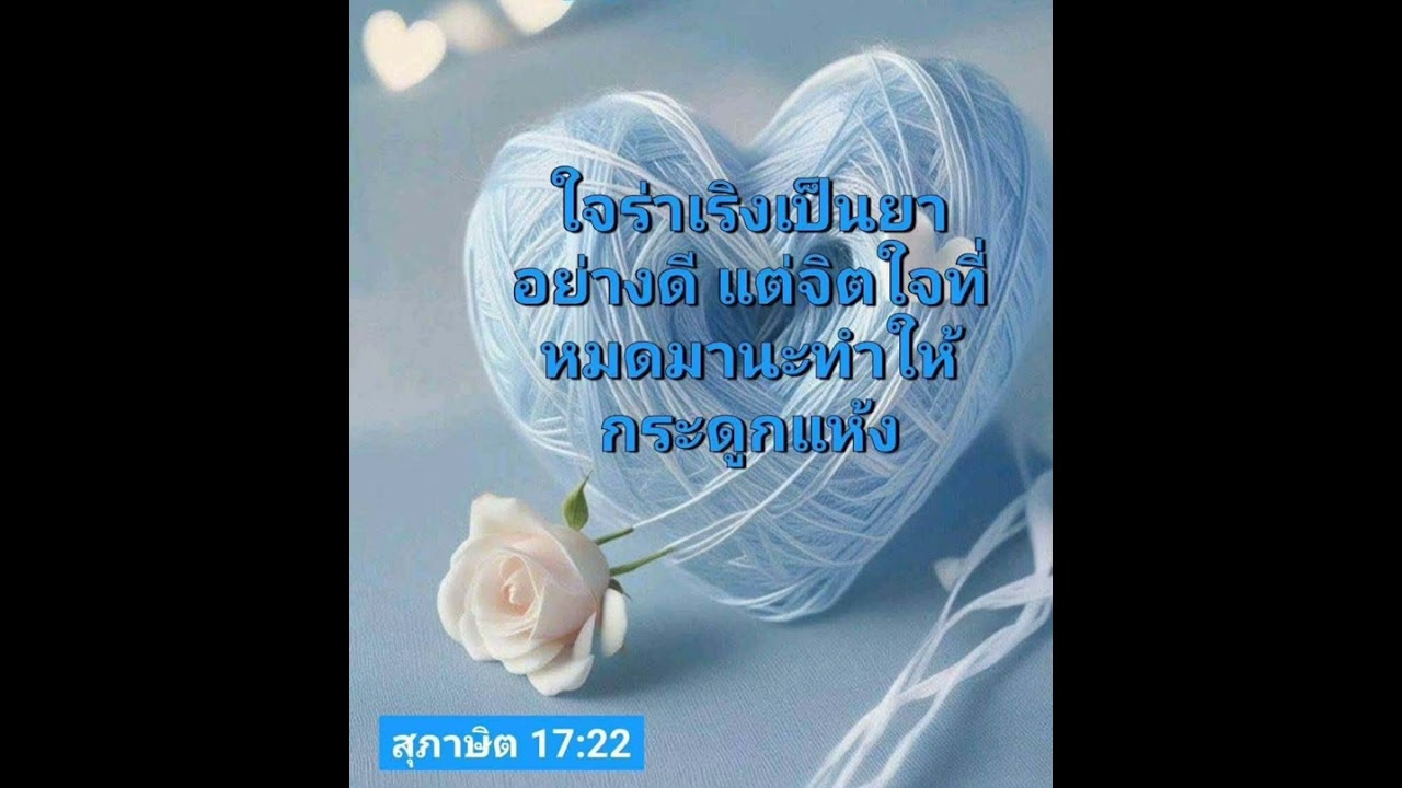 ใจร่าเริงเป็นยาอย่างดี สุภาษิต 17:22 - BIBLE BLEACH