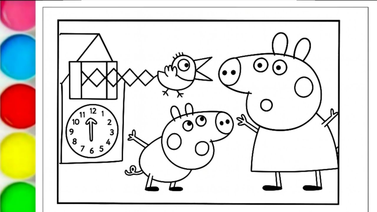 Peppa pig George pig and cuckoo clock drawing, Peppa tales, Peppa toys, Peppa in English episode 