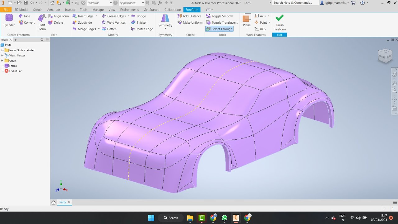 tutorial cara membuat rangka mobil di autodesk Inventor part 1