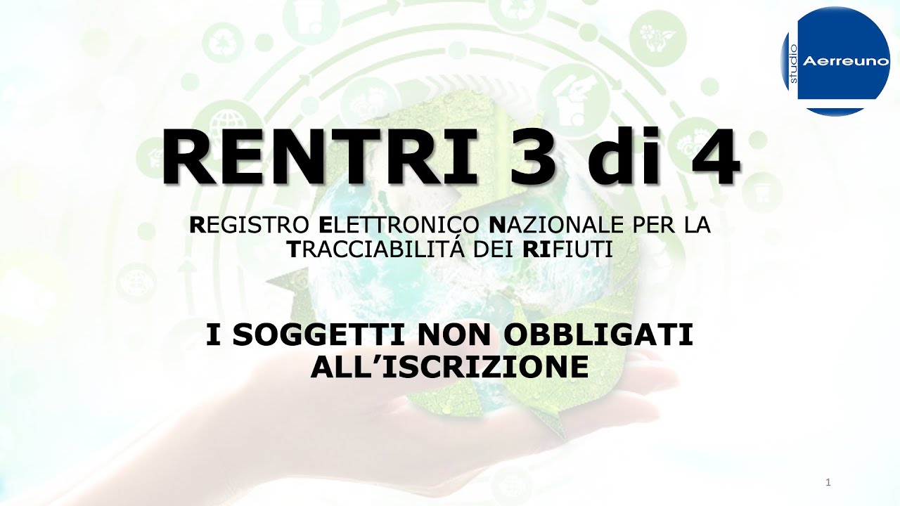 Rentri - I SOGGETTI NON OBBLIGATIALL'ISCRIZIONE