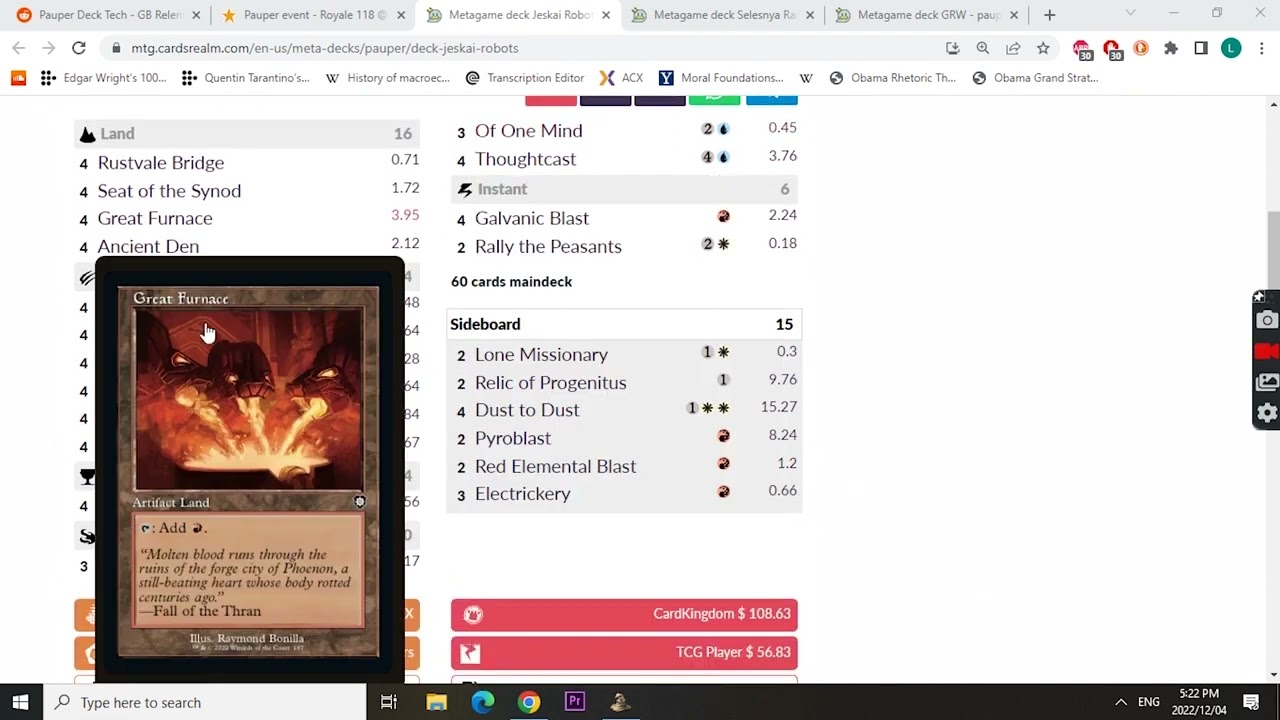 MTG Pauper Deck Tech - Jeskai Robots