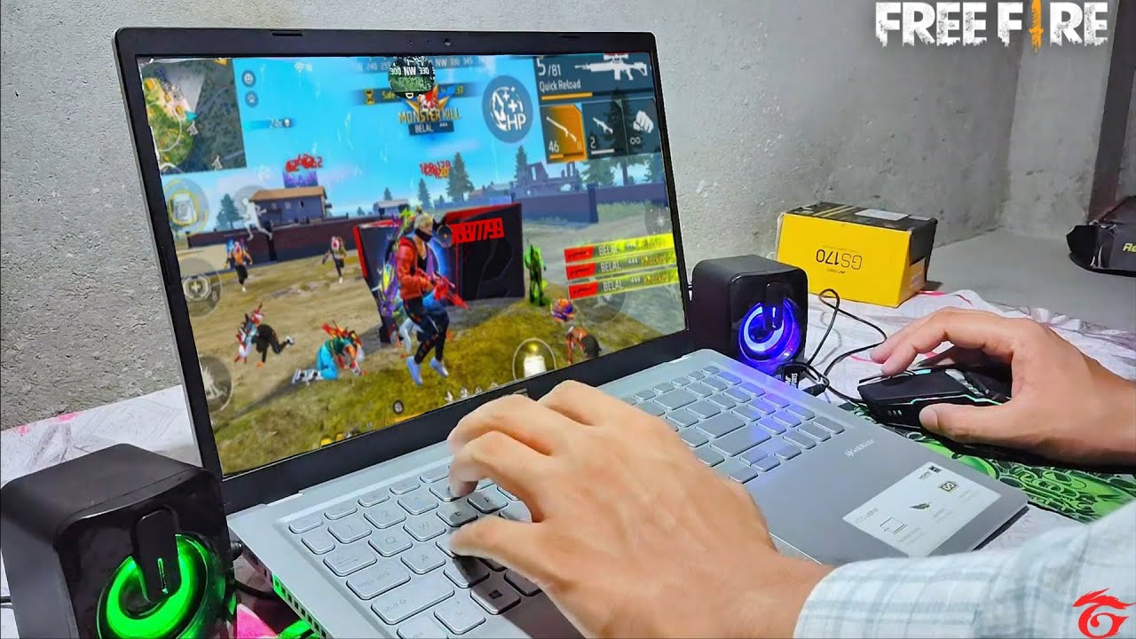 How to play free fire game in Intel core i3 laptop with handcam gameplay #freefire 