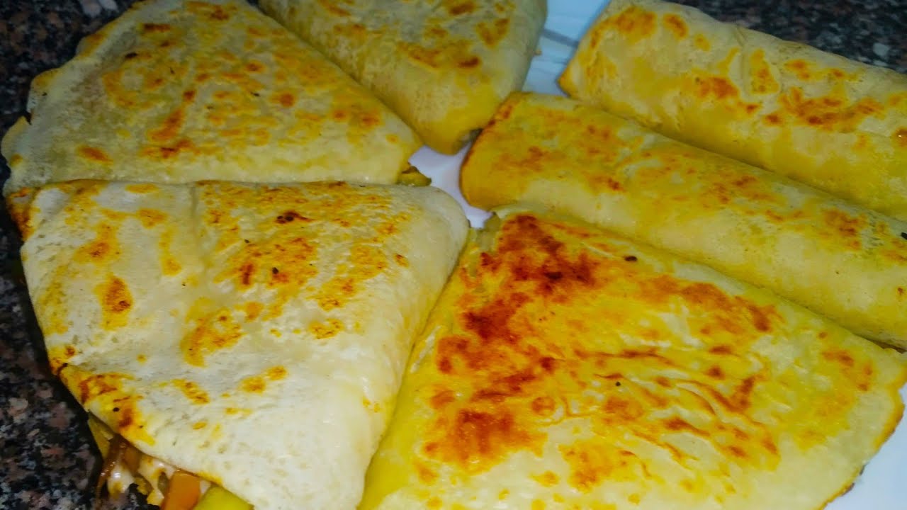 كريب صيامي بدون لبن بدون بيض (كريب شاورما مشروم وكريب جمبري بانيه) كريب صيامي